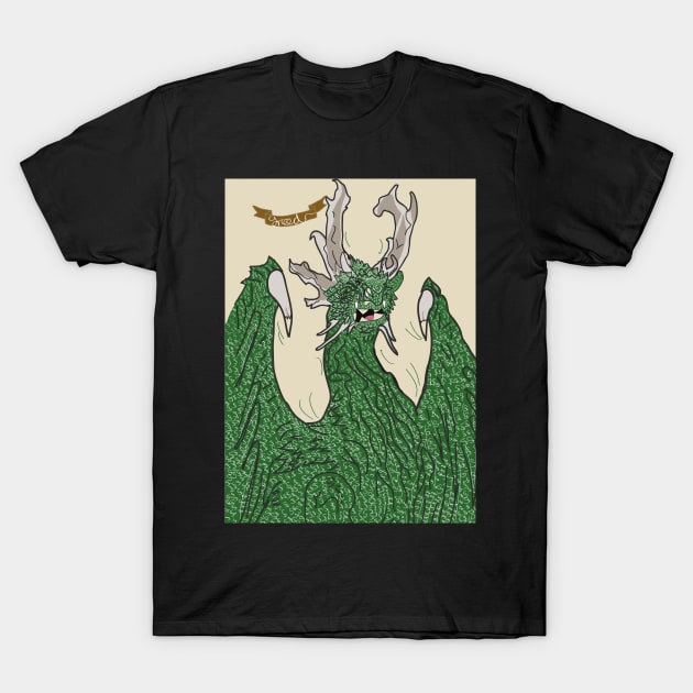 Dark Green Dragon - Greed (Dragons Collection) T-Shirt by DashyDesigns